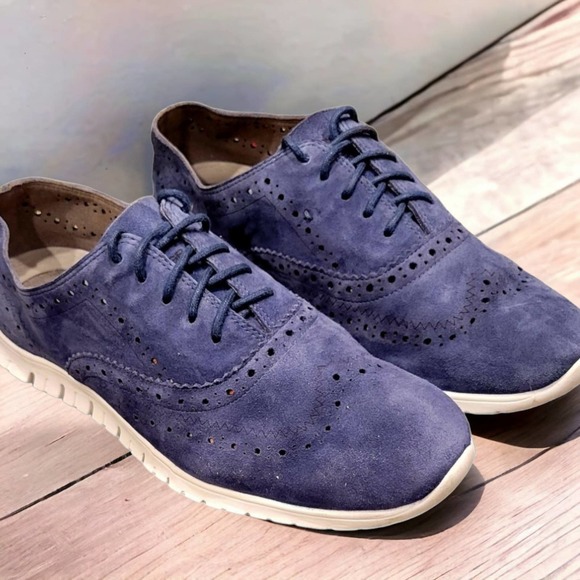 Cole Haan zerogrand grand os blue suede size 8 - Picture 1 of 7